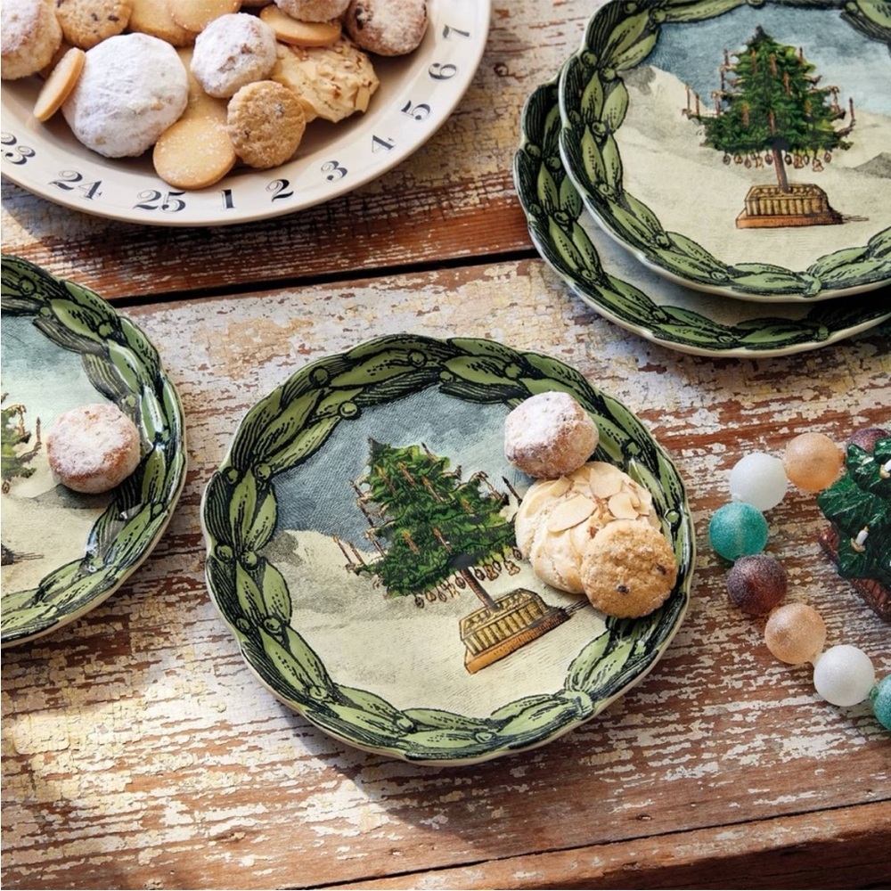 Stoneware 4pk Christmas Tree Appetizer Plates - John Derian for Target 2025